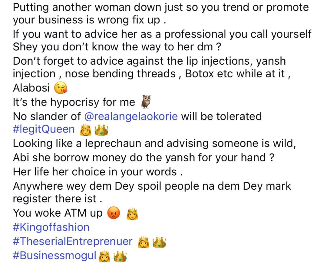 How are you better than her? - Toyin Lawani drags Nigerian Dermatologist, Dr Bea, over her comment about Angela Okorie?s BBL